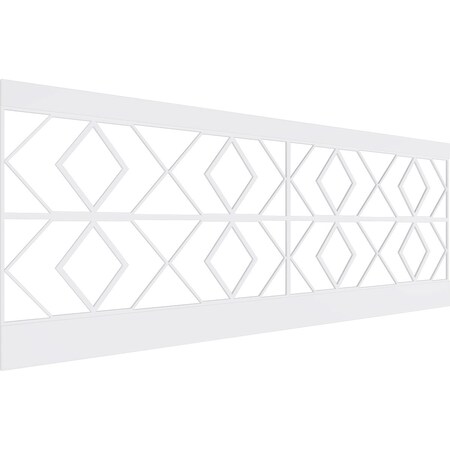 Ekena Millwork 36"H x 94 1/2"W Hillrose PVC Wainscot Paneling Kit WPK36X94HRE